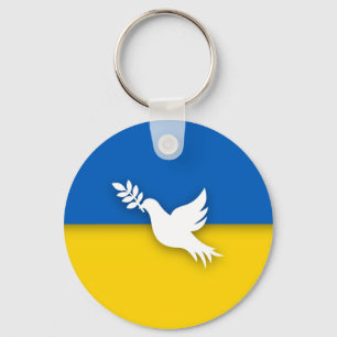 Ukrainian Bicolor flag, Dove of peace Schlüsselanhänger