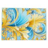 Ukrainian blue and yellow art motifs  große geschenktüte (Rückseite)