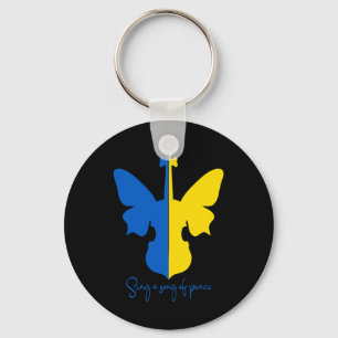 Ukrainian Butterfly Violin Frieden in der Ukraine  Schlüsselanhänger