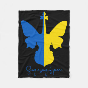 Ukrainian Butterfly Violine Frieden in der Ukraine Fleecedecke