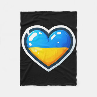 Ukrainian Bynner Fan Ukraine Flag Cute Heart  Fleecedecke