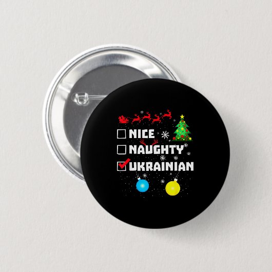 Ukrainian Christmas Button (Vorne & Hinten)