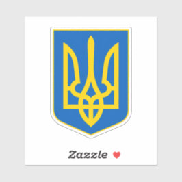Ukrainian Coat of Arms. Truzyb. I support Ukraine. Aufkleber