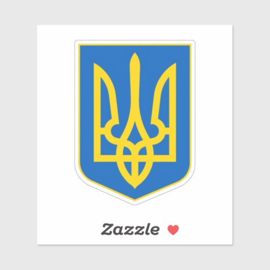 Ukrainian Coat of Arms. Truzyb. I support Ukraine. Aufkleber (Blatt)