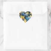 Ukrainian colours blue and yellow heart Herz-Aufkleber (Tasche)