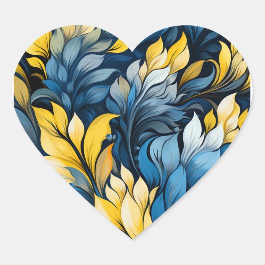 Ukrainian colours blue and yellow heart Herz-Aufkleber (Vorderseite)