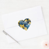 Ukrainian colours blue and yellow heart Herz-Aufkleber (Umschlag)