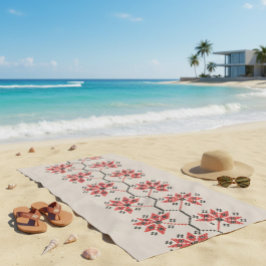 Ukrainian Embroidery Floral Folk Art Strandtuch