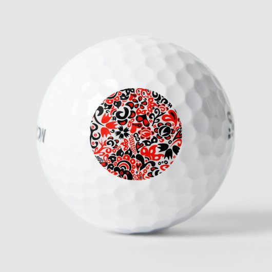 Ukrainian ethnic folk art floral pattern absrtact golfball (Vorderseite)