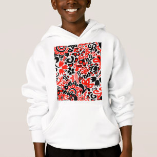 Ukrainian ethnic folk art floral pattern absrtact hoodie
