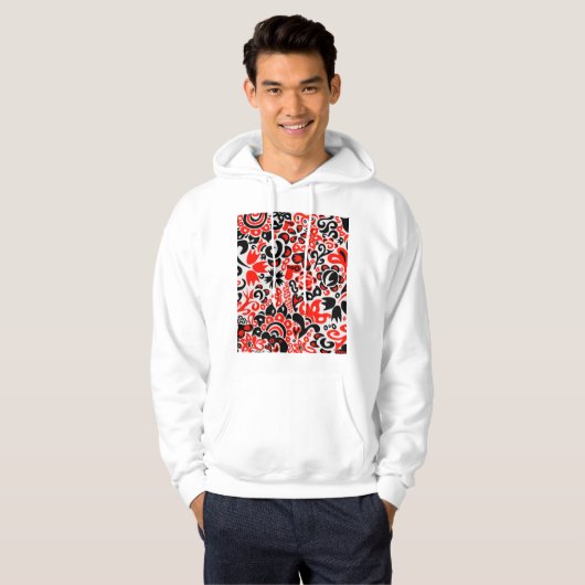 Ukrainian ethnic folk art floral pattern absrtact  hoodie (Vorne ganz)