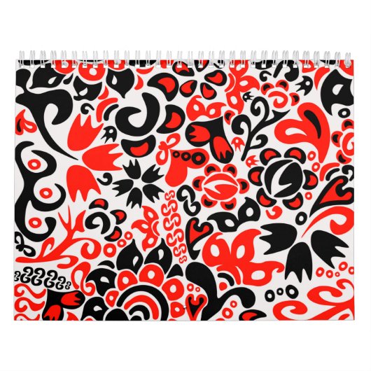 Ukrainian ethnic folk art floral pattern absrtact kalender (Titelbild)