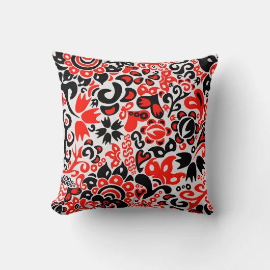 Ukrainian ethnic folk art floral pattern absrtact kissen (Vorderseite)