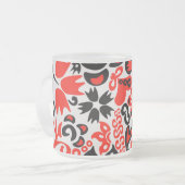 Ukrainian ethnic folk art floral pattern absrtact mattglastasse (Vorderseite Links)