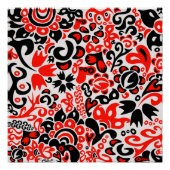Ukrainian ethnic folk art floral pattern absrtact poster (Vorderseite)
