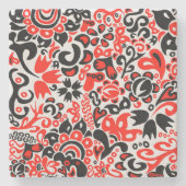 Ukrainian ethnic folk art floral pattern absrtact  steinuntersetzer (Vorderseite)