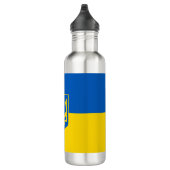 Ukrainian flag. Coat of Arms. We support Ukraine. Edelstahlflasche (Rechts)