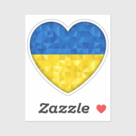 Ukrainian flag. Love to Ukraine. Support. Heart. Aufkleber