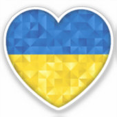 Ukrainian flag. Love to Ukraine. Support. Heart. Aufkleber (Vorderseite)