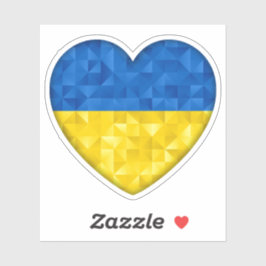Ukrainian flag. Love to Ukraine. Support. Heart. Aufkleber