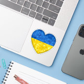Ukrainian flag. Love to Ukraine. Support. Heart. Aufkleber (Laptop mit iPhone)