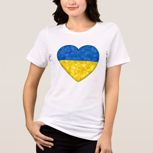 Ukrainian flag. Love to Ukraine. Support. Heart. Tri-Blend Shirt (Vorderseite)