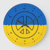 Ukrainian flag peace sign große wanduhr (Vorderseite)