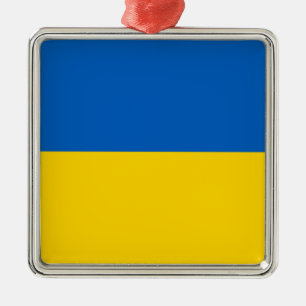 Ukrainian Flag (Ukraine) Ceramic Ornament Aus Metall