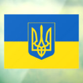 Ukrainian flag with the Trident Coat of Arms. Fensteraufkleber (Blatt 3)