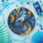 Ukrainian folk art pattern paper plates pappteller (Party)