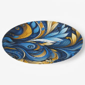 Ukrainian folk art pattern paper plates pappteller (Schrägansicht)