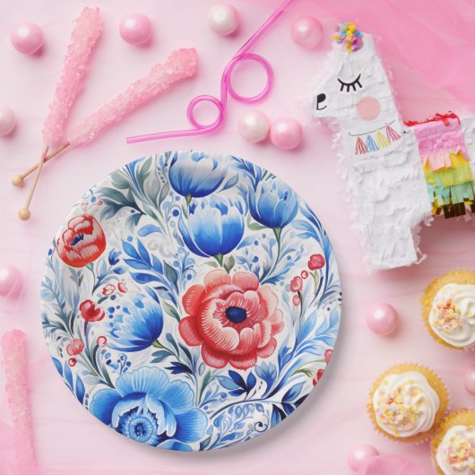 Ukrainian folk art pattern pappteller (Party)