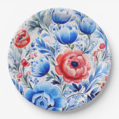 Ukrainian folk art pattern pappteller (Vorderseite)