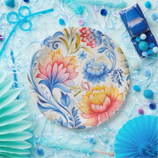 Ukrainian folk art pattern pappteller (Party)