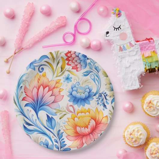 Ukrainian folk art pattern pappteller (Party)