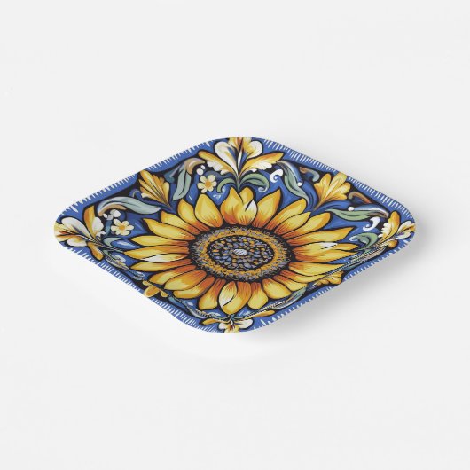 Ukrainian folk art pattern pappteller (Gewinkelt)