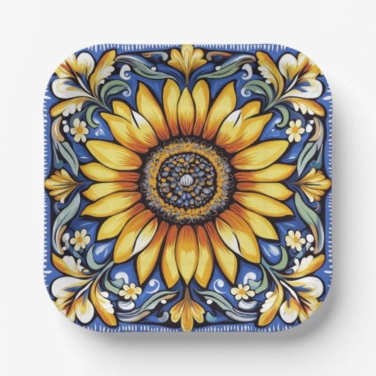 Ukrainian folk art pattern pappteller (Vorderseite)