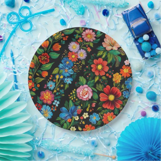 Ukrainian folk art pattern pappteller (Party)