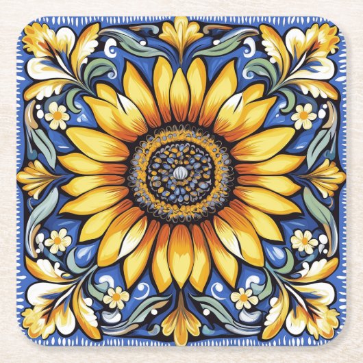 Ukrainian folk art pattern. rechteckiger pappuntersetzer (Vorderseite)