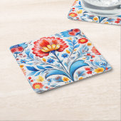 Ukrainian folk art. rechteckiger pappuntersetzer (angewinkelt)