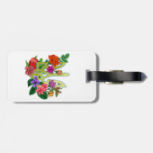 Ukrainian heraldry trident tryzub blooming flowers gepäckanhänger (Rückseite horizontal)