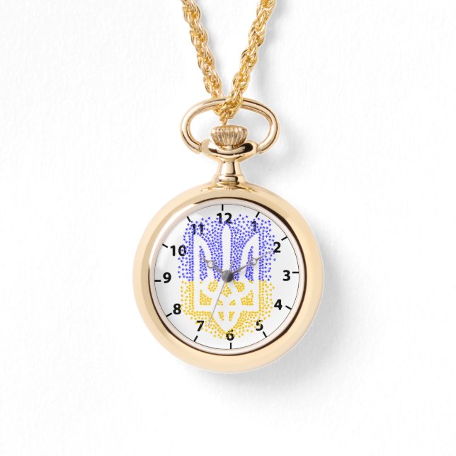 Ukrainian heraldry trident tryzub scattering stars armbanduhr (Vorderseite)