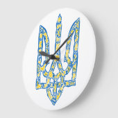 Ukrainian national emblem trident tryzub ethnical große wanduhr (Winkel)