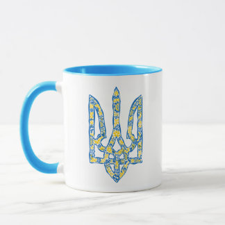 Ukrainian national emblem trident tryzub ethnical tasse