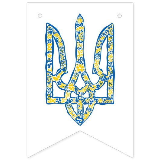 Ukrainian national emblem trident tryzub ethnical wimpelkette (Zweite Fahne)
