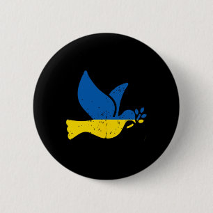 Ukrainian Peace Bird - Ukraine-Flagge Blau Und Gel Button