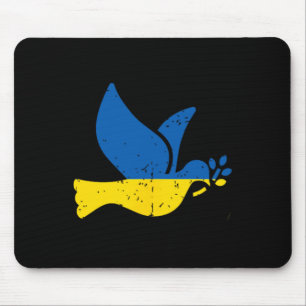 Ukrainian Peace Bird - Ukraine-Flagge Blau und Gel Mousepad