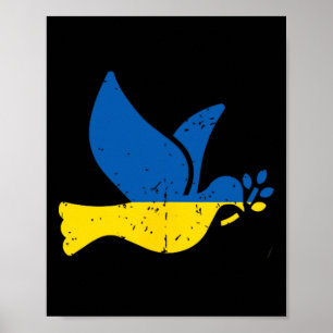 Ukrainian Peace Bird - Ukraine-Flagge Blau und Gel Poster