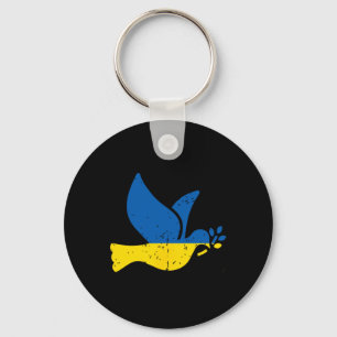 Ukrainian Peace Bird - Ukraine-Flagge Blau und Gel Schlüsselanhänger