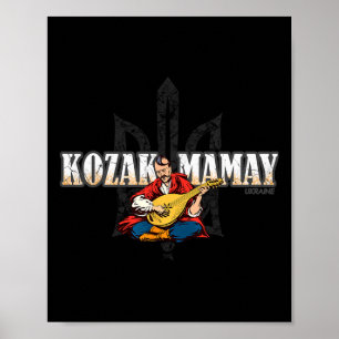 Ukrainian T-Shirt Kozak Mamay-ukrainisches Herren- Poster